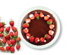 Sendez para Tartas (Giratorio 40 cm de Cristal Cristal – Plato de Soporte para Tarta de Servir Platos de Postre de Plato para Servir (Queso Plato