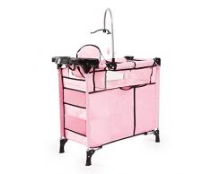 Bayer Design Bayer Design-62708AB Cuna de Viaje para Muñecas con Trona Integrada Color Rosa 62708AB