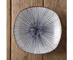 Vajilla de cerámica minimalista moderna de color bajo vidriado Estilo japonés para el hogar Plato de plato de comida cuadrado profundo de 8 pulgadas