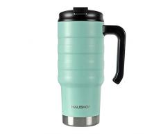 HAUSHOF Vaso Termico Café Termo Taza Termica 24oz / 700ML sin BPA, Vaso Térmico de Viaje para Llevar, Acero Inoxidable, Doble Pared(Verde de Menta)