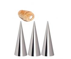 FantasyDay Moldes de Acero Inoxidable de Cannoli para Panqueques, Juego de 30 Moldes de Croissant para Hornear Tubos para Croissant Shell Cream Roll - Utensilios de Repostería para Manga Pastelera