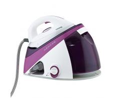 Centro de Planchado 2400 W, 150 g/m, 5.4 Bares, Suela de Cerámica “EasyGlide”, Depósito de Agua extraíble de 1.1 L, Autonomía Ilimitada, Control Manual de la Temperatura, Morado. H.Koenig_V26