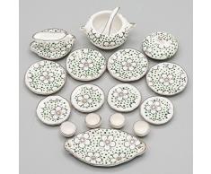 Odoria 1/12 Miniatura 17PZ Vajilla Porcelana con Flor Ciruela Cocina Accesorio para Casa de Muñecas