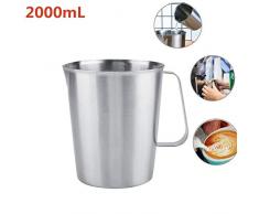 2000 ml Jarra Medidora para Espumar Leche de Acero Inoxidable Tazas de Medición de Espuma de Leche Jarra de Café