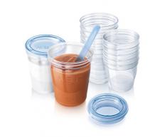 Philips Avent SCF720/10 - Vasos de almacenamiento de comida antiderrame, apto para microondas, adecuados para el frigorífico y el congelador