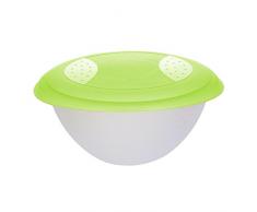 17 Aug 2053841 plástico tapa ensaladera con utensilios para 6 L verde/transparente