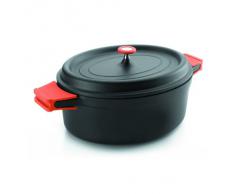 Lacor - 25933 - Cacerola Oval Aluminio Fundido 26x20 cms - Negro