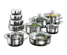 Karcher Jasmin Batería de cocina, 20 piezas, acero inoxidable, apta para inducción