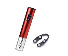 YANLIN Sacacorchos Eléctrico Inalámbrico, Profesional Automatico Abrelatas de Vino, Abridor Botellas con Cortador de Papel, con Puerto de Carga USB-Big Red