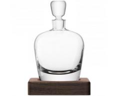 LSA International Whisky Arran decantador con Base de Madera de Nogal, Cristal, Transparente, 1Â L
