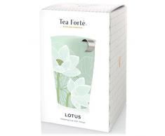 Taza de Cerámica KATI Tea Forté Taza de Té con Infusor y Tapa, Preparador de Té de Hojas Sueltas, Loto
