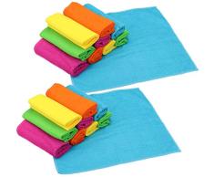 com-four® paño de Microfibra 20x, para Vidrio, Cocina, baño y más, paños de Limpieza de Microfibra en 5 Colores (Set 6 - Toallas sanitarias 20 Piezas)