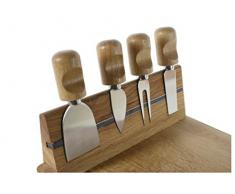 CAL FUSTER - Tabla de corte queso y pates con cuchillos. Medidas: 11x35x24 cm.