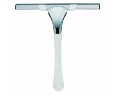 kela 21790 Vista - Regleta limpiacristales para baños con mango de goma (acero inoxidable 18/8), color blanco