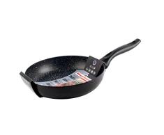 Desconocido Magefesa Sartén 20, de Acero esmaltado, Antiadherente Multicapa Efecto Piedra, Color Negro Mate Exterior. Apta para Todo Tipo de cocinas, incluida inducción, 20 cm