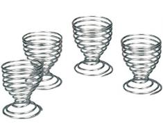 Zeller 24915 Juego de Hueveras, Metal, Plateado, 20x5x5 cm, 4 Unidades