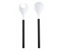 ASA 5214/147 Grande - Cubiertos para servir ensalada (porcelana, 31,5 cm, mango de madera), color negro