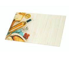 20 x 30 cm de cortar multifuncional en cristal templado - vino y Queso - bandeja - postre de - tabla de quesos - tablón de - tablero de corte resistente al calor - vidrio templado tabla de cortar