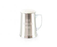 Regalo Original Jarra de Cerveza Medieval de Acero Inoxidable grabada con Texto 40cl