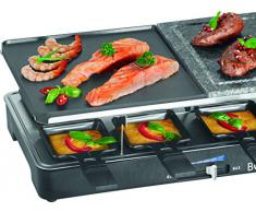 Bomann RG 2279 CB - Raclette grill con piedra natural y placa reversible, 8 personas, 1400 W