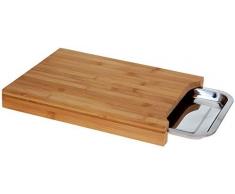 Koopman - Tabla de Cortar de bambú con Bandeja de Acero Inoxidable