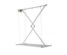 foxydry Mini Tendedero de Techo, Tendedero de Techo Vertical Abatible en Aluminio y Acero (Gris, 120)