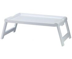 Denox Bandeja sobrecama Plegable, Blanco Brillante