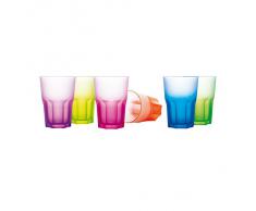 Luminarc 40 Cl Techno Colors Set de Vasos, Vidrio sodo, Distintos Colores, 18 cm