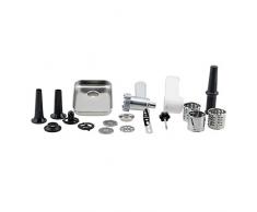 H.Koenig AC8 Stand Mixer para KM80S AC8-Juego de Accesorios para Robot de Cocina multifunción, Color Plateado, Acero Inoxidable, plástico