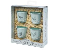 Eddington - Set de 4 hueveras, diseño vintage de gallinas
