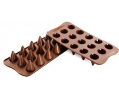 SCG20 Molde de Silicona para Chocolate con 15 cavidades con Forma de Conos, Color marrÃ³n