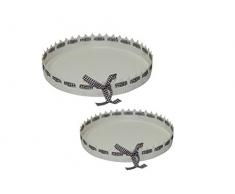 Lote de 2 Bandejas Decorativas Redondas para Tartas y Cupcakes . Repostería. Menaje de Cocina. Cumpleaños y Celebraciones.(Bandejas: Ø 20 cm. - Ø 25 cm. - Ø