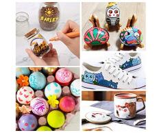 Rotuladores Permanentes, STA Marcadores de Pintura acrílica 12 Colores Punta Mediana No Tóxicos para Pintar sobre Papel, Piedra, Madera, Cerámica, Metal, y Huevos de Pascua
