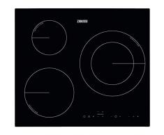 Zanussi ZIT6360CB Placa inducción, Biselada, Extraplana 3 zonas, Zona Doble de 28 cm, Calentamiento rápido, Control táctil, Sin Marco, Negro, 60 cm