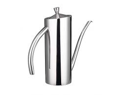 Lanhope Dispensador de Aceite Botella 700 ml Acero Inoxidable con Mango Aceite de Oliva Vertedor Tazón Olla Salsa de Soja Vinagrera Vinagrera Drizzler Boquilla antigoteo Resistente al Calor
