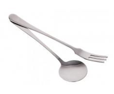 2-unidades Cubiertos para servir espaguetis - acero inoxidable - cuchara y tenedor - pasta cubiertos - cubertería - tenedor para servir espaguetis