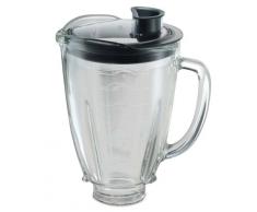 Oster 004936-050-000 - Jarra de vidrio redonda 6 tazas (1.5 l) con tapa redonda, color negro y tapón de llenado