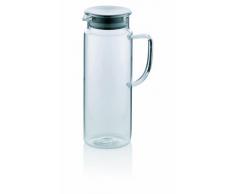 Kela 11397 Pitcher - Jarra (1 l, cristal, con tapa de acero inoxidable, diámetro de 8,5 cm, altura de 23 cm)