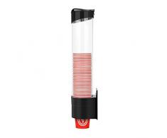 Dispensador de tazas desechables, dispensador de vasos de plástico para montaje en pared, dispensador de tazas de agua Tamaño libre negro