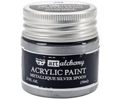 Prima Marketing finnabair Art Alchemy Pintura AcrÃlica 1.7Â Fluid Ounces-metallique Plata Cuchara, Otros, Multicolor