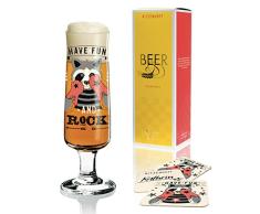 RITZENHOFF Beer Vaso de Cerveza, Cristal, Schwarz, Grau, Weiß, Rot, 5.5 cm