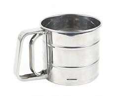 TRIXES Tamiz/Colador de Acero Inoxidable - para Harina, Cacao Y Azúcar Glasé - Operación con una Sola Mano – Puesta en Funcionamiento Manual