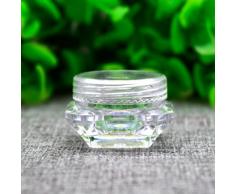 Pack de 12 2 G/3G/G (2ml/3ml/5 ml) transparente de viaje vacíos recargables cuadrado de plástico forma de diamante Recipientes tarro olla con tapa de rosca para maquillaje rostro crema Bálsamo para Labios Sombra de Ojos Caja de almacenaje