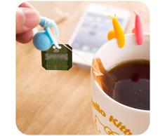 Caracol Copa Etiqueta para Hanging Té Bolsa Caracoles coloridos regalos de silicona Clip Vasos Gadgets-color al azar