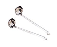 Cucharón, Cuchara de Agua 2 Juego de Piezas de Acero Inoxidable Mango enganchado con la Cuchara de Colada del Borde de la Cuchara, Cuchara de Cocina, vajilla (Plata) Cucharones para Salsa