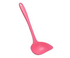 Guoqunshop Cucharón/Cucharón Sopa 10.6Cucharón de Hogares Largo Mango de plástico Cucharón Cuchara Resistente a Altas temperaturas Cuchara Cuchara de Sopa y Salsa (Rosa) Mango Largo Cuchara Grande