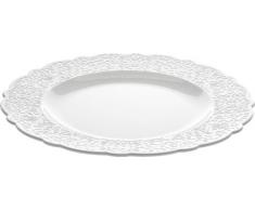 Alessi Dressed - Platos llanos (4 unidades), diseÃ±o con relieve, color blanco