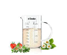 Sendez Jarra Medidora 1L de borosikat Cristal Jarra Medidora (Dosificación (L) Taza Utensilios de Cocina messbehä lter