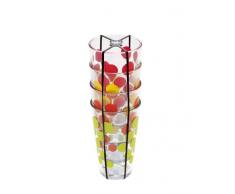 Zak Designs 2077-8425 Dot Hot Summer - Vasos de cristal (30 cl, 4 unidades), color verde, amarillo, naranja y rojo