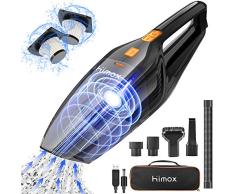 HIMOX Aspirador de Mano Sin Cable Potente de 8000Pa Aspiradora Inalámbrico Recargable Portátil con 2 Filtro 120W/2500mAh Mini Aspirador de Mano Seco y Húmedo para Casa Coche Oficina